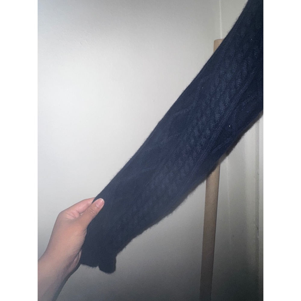 Peter Millar XL Navy Blue Wool Yak Cashmere Cable Knit Shawl Cardigan Sweater - Picture 7 of 11